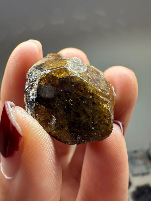 Axinite, individual mineral specimen view 2 for a mineral collection