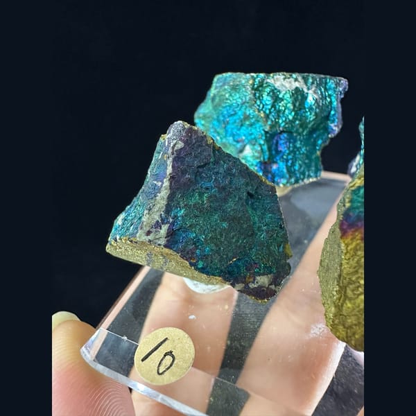 Iridescent Bornite and Chalcopyrite Assortment - detail view