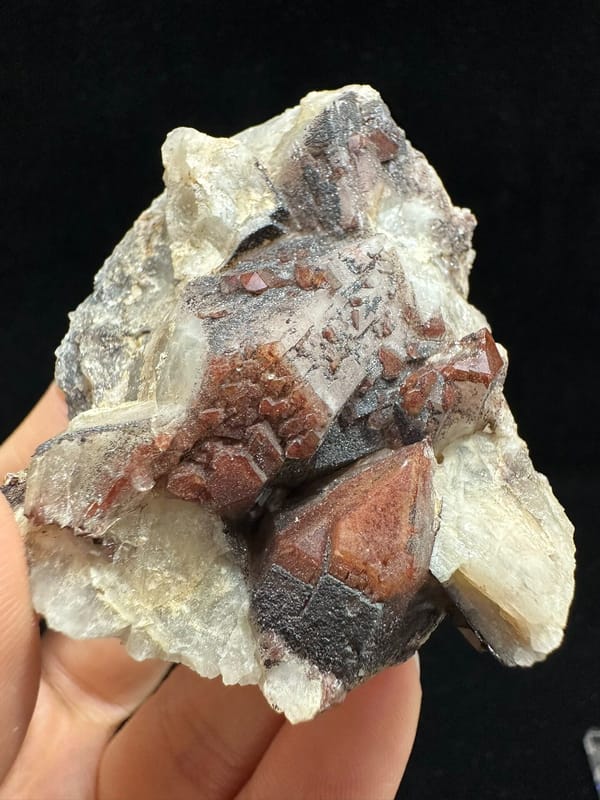 Red hematoid quartz from Shanxi, China, individual mineral specimen view 1