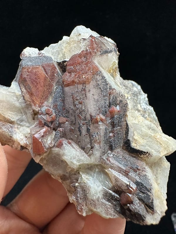 Red hematoid quartz from Shanxi, China, individual mineral specimen view 6