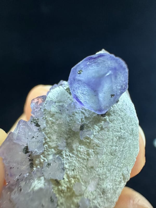 Fluorite from Yaogangxian Mine, Yizhang Co., Hunan, China, individual mineral specimen view 2