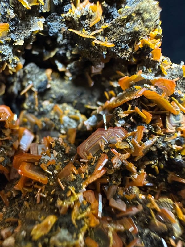 Wulfenite from Xinjiang, China, individual mineral specimen view 1