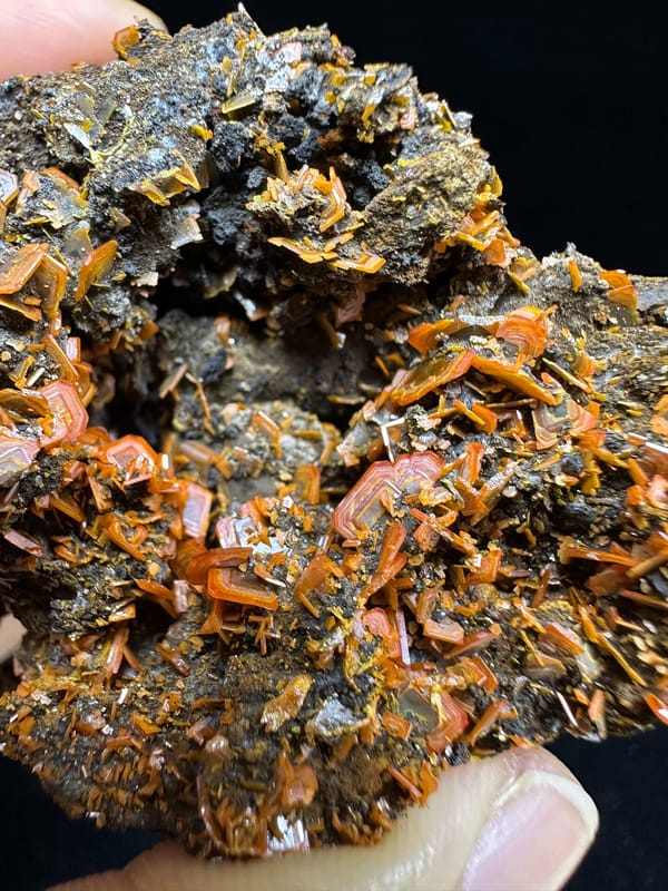 Wulfenite from Xinjiang, China, individual mineral specimen view 2