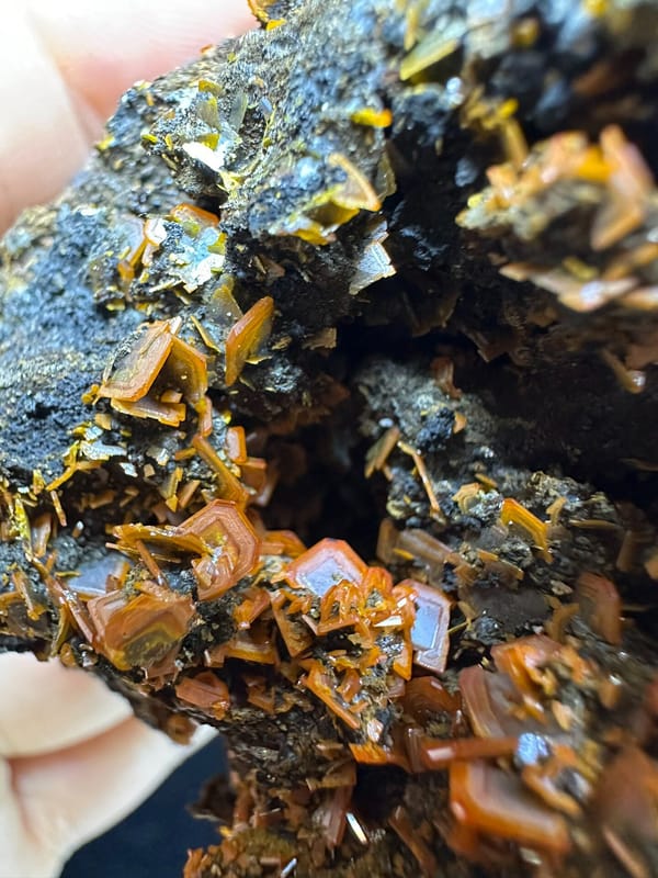 Wulfenite from Xinjiang, China, individual mineral specimen view 3