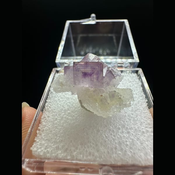 Pale Purple Zoned Fluorite from Anhui - complete view