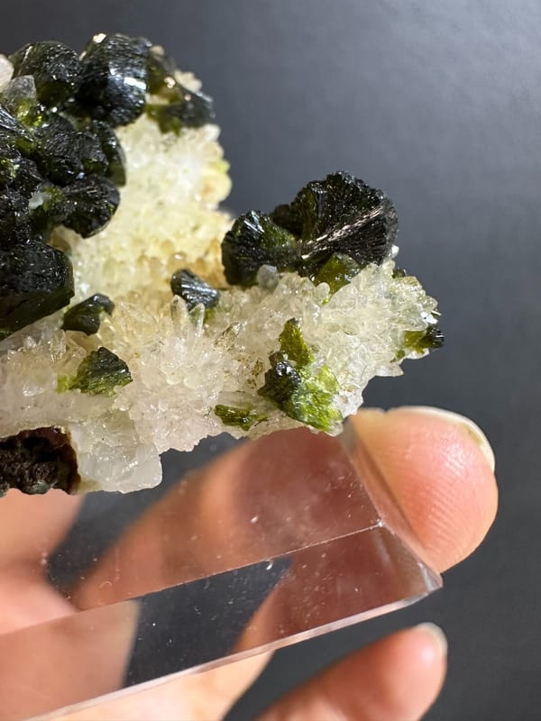 Epidote from Morocco, individual mineral specimen view 2