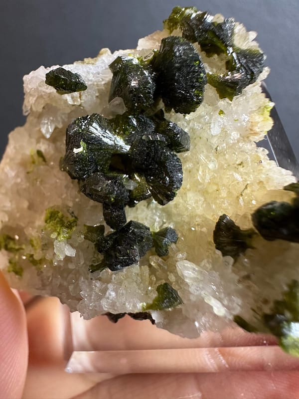 Epidote from Morocco, individual mineral specimen view 3