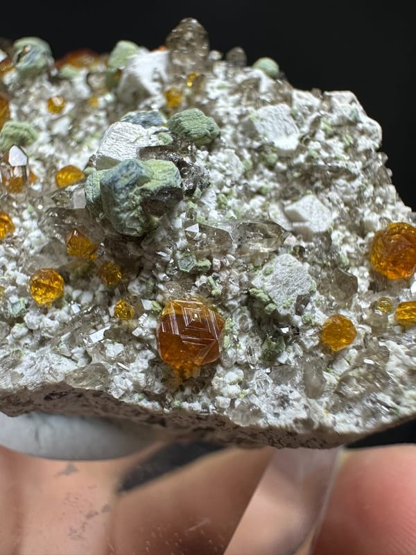 Fanta-orange spessartine garnet from Fujian, China, individual mineral specimen view 2