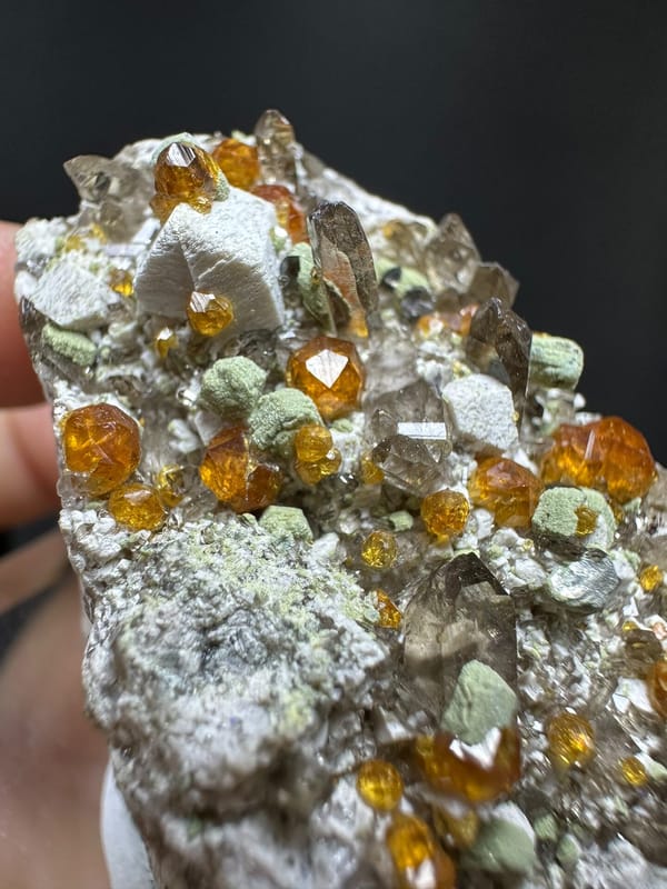 Fanta-orange spessartine garnet from Fujian, China, individual mineral specimen view 3