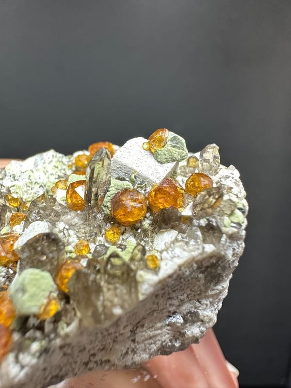 Fanta-orange spessartine garnet from Fujian, China, individual mineral specimen view 4