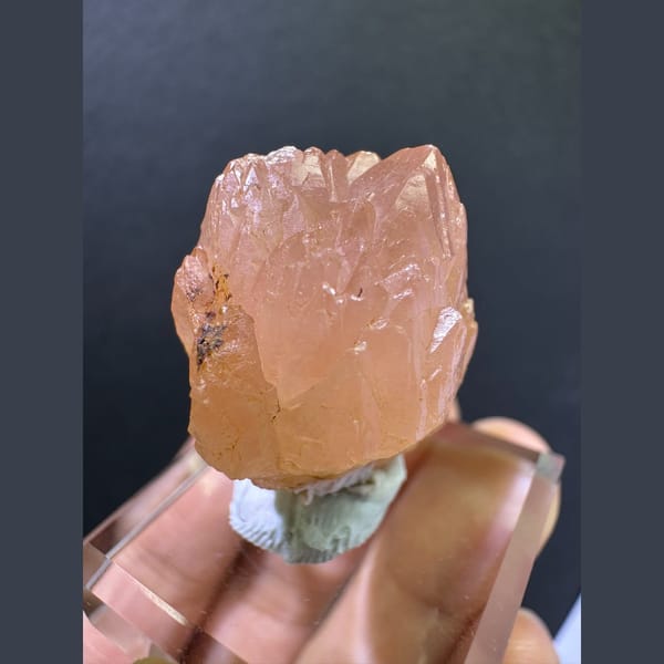 Rose quartz crystal, 2.5 cm across, raw mineral specimen, photo 2 of 3