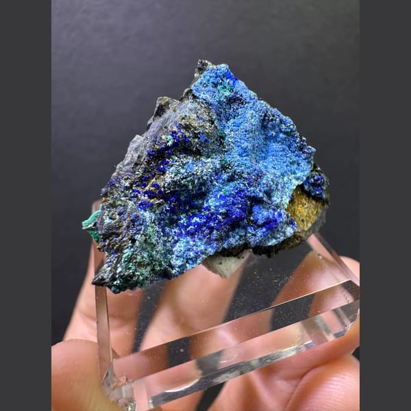 Azurite crystals from Yunnan, 2.8 cm across, raw mineral specimen, photo 2 of 3
