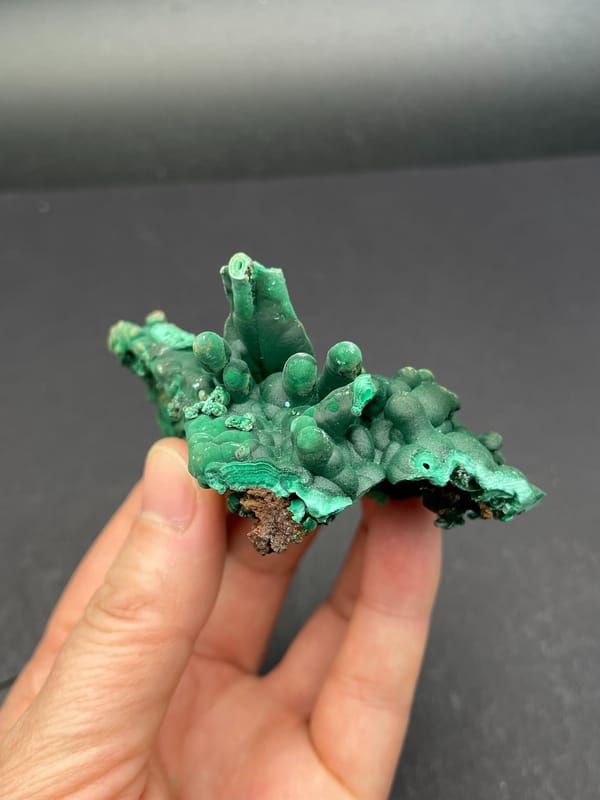 Emerald green botryoidal malachite from Yangchun, Guangdong, China, second angle