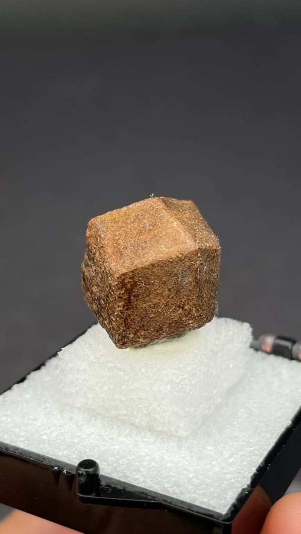 Brown dodecahedral andradite garnet single crystal from Handan, Hebei, China, second angle