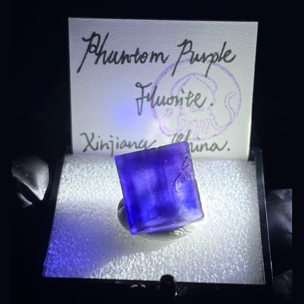 Fluorite specimen from Aksu, natural raw crystal, photo 6 of 6