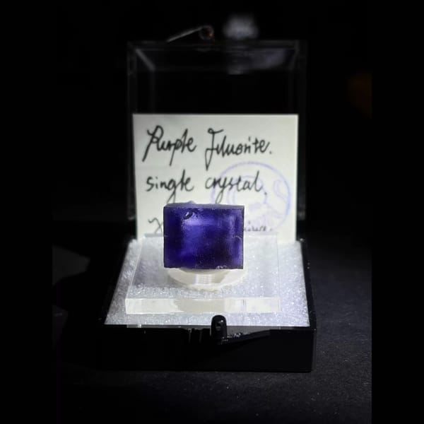 Deep purple fluorite crystal from Aksu, natural mineral for display, photo 5 of 6