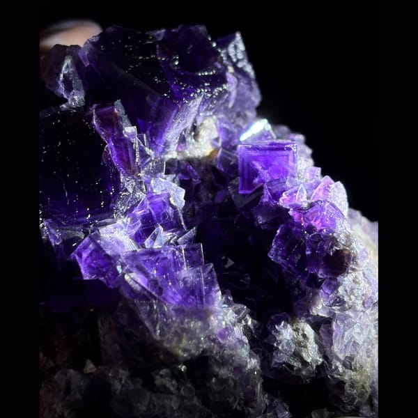 Fluorite crystal cluster from Xinjiang, 8.7 cm across, raw mineral specimen, photo 2 of 5