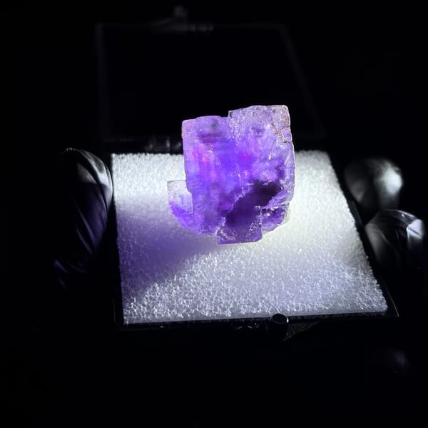 Violet fluorite etched crystal from Xinjiang, China, natural mineral specimen, photo 1 of 4