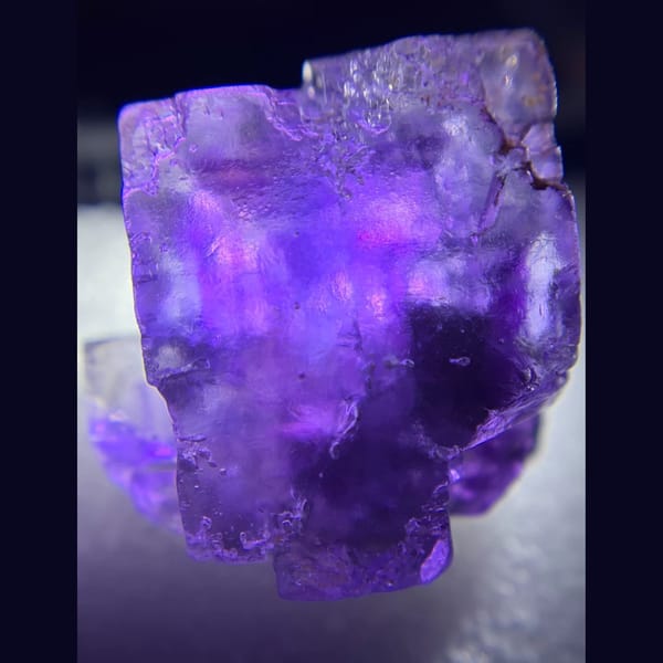 Etched crystal of violet fluorite from Xinjiang, one-of-a-kind specimen, photo 3 of 4