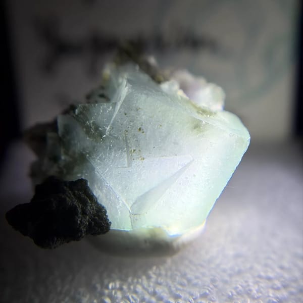Lake blue and mint green fluorite from Yaogangxian, Hunan, China, natural mineral specimen, photo 2 of 3