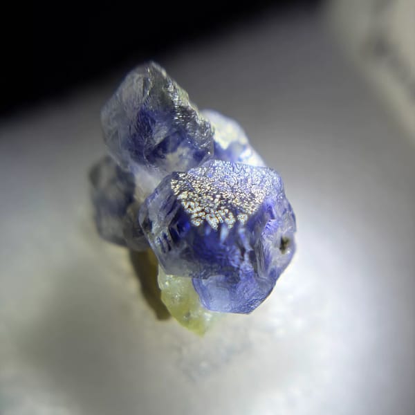 Blue-violet fluorite from Yindu, Inner Mongolia, China, natural mineral specimen, photo 2 of 3