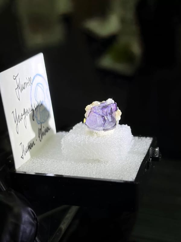 Purple Fluorite Crystal with Mica — Yaogangxian, Hunan, China, natural mineral specimen, photo 3 of 4
