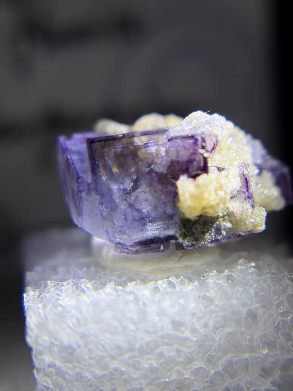 Purple Fluorite Crystal with Mica — Yaogangxian, Hunan, China, natural mineral specimen, photo 4 of 4