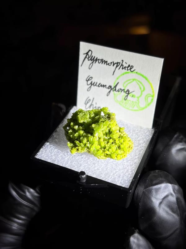 Apple-Green Pyromorphite Crystal Cluster — Shaoguan, Guangdong, China, natural mineral specimen, photo 4 of 7