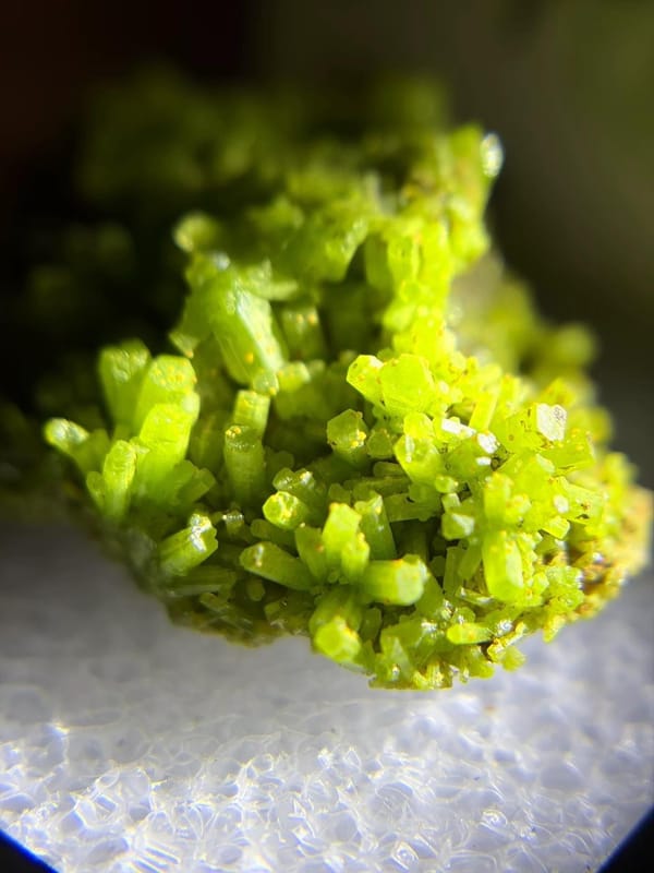 Apple-Green Pyromorphite Crystal Cluster — Shaoguan, Guangdong, China, natural mineral specimen, photo 6 of 7