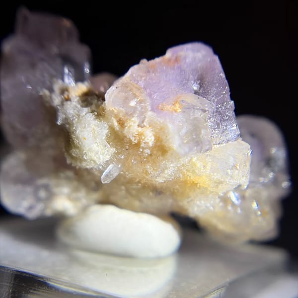 Clear Shangbao fluorite cubes with a pink-purple core from Hunan — alternate view