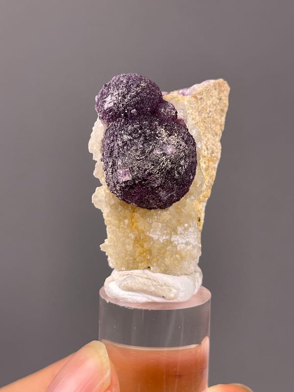 Purple Fluorite specimen from Xinyang, Henan, China featuring purple botryoidal fluorite aggregates