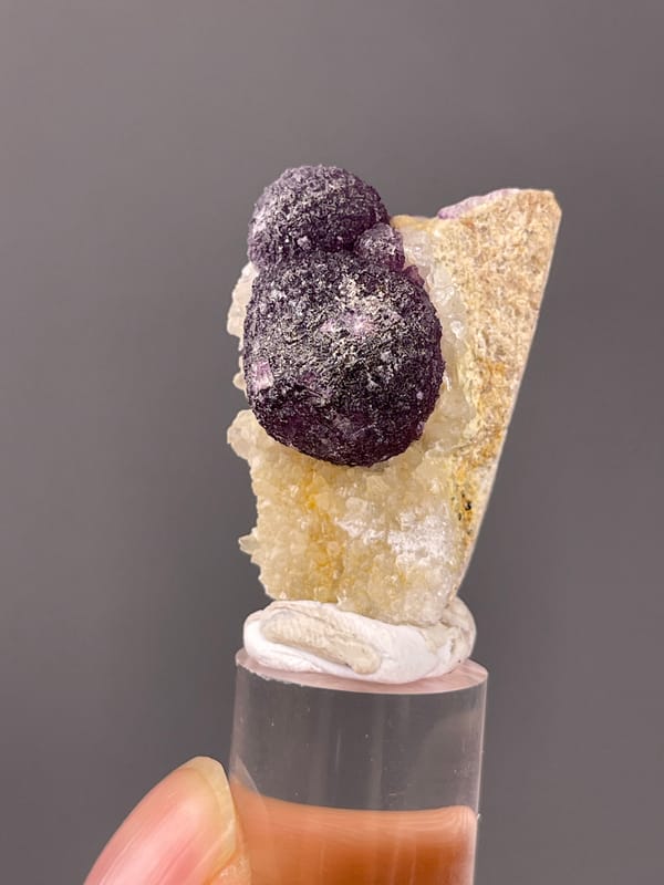 Purple Fluorite specimen from Xinyang, Henan, China showing purple botryoidal fluorite aggregates