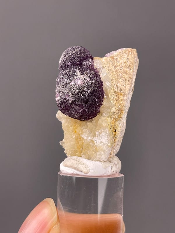 Purple Fluorite specimen from Xinyang, Henan, China, defined by purple botryoidal fluorite aggregates