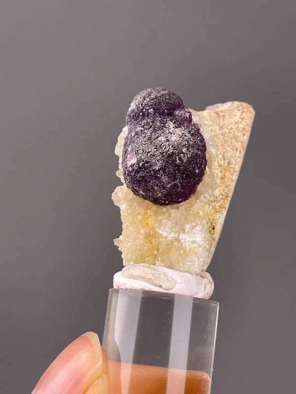Purple Fluorite specimen from Xinyang, Henan, China presenting purple botryoidal fluorite aggregates