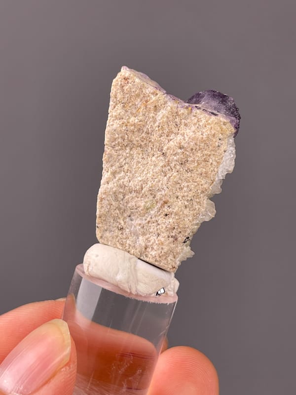 Purple Fluorite specimen from Xinyang, Henan, China displaying purple botryoidal fluorite aggregates