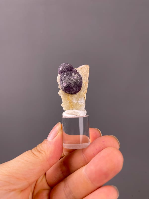 Purple Fluorite specimen from Xinyang, Henan, China highlighting purple botryoidal fluorite aggregates