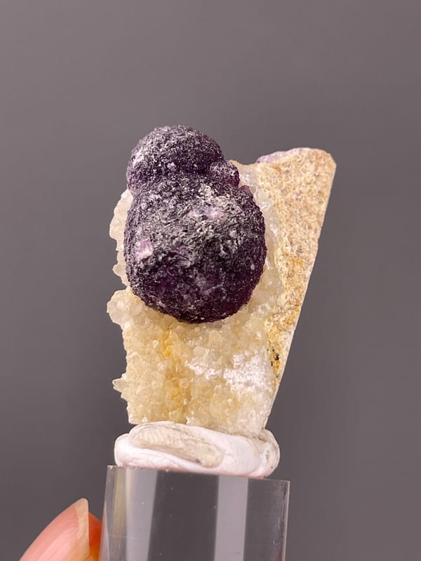 Purple Fluorite specimen from Xinyang, Henan, China, characterized by purple botryoidal fluorite aggregates