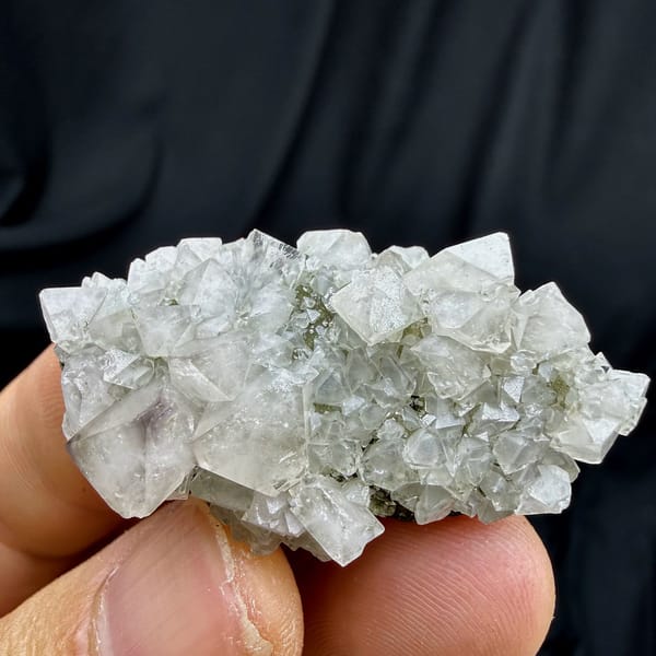 Purple-tipped scheelite crystals with clear fluorite from Yaogangxian Mine, Hunan, China, view 3 of 6