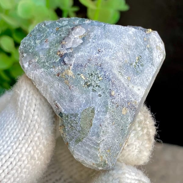 Red-skinned quartz with large chalcopyrite crystal from Jiangxi, China, view 9 of 9