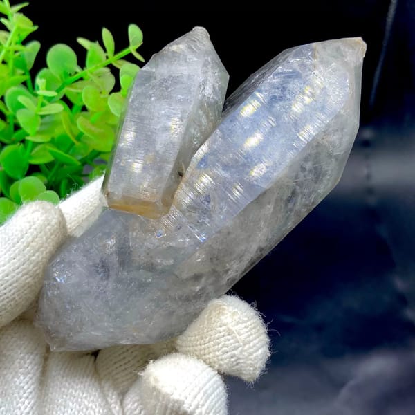 Smoky double-terminated quartz with second crystal across it from Yunnan, China, view 5 of 9