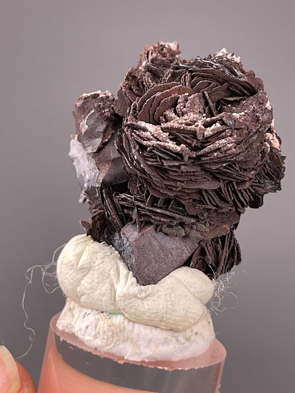 Specularite specimen from Jinlong, Guangdong, China displaying dark bladed specularite rosette