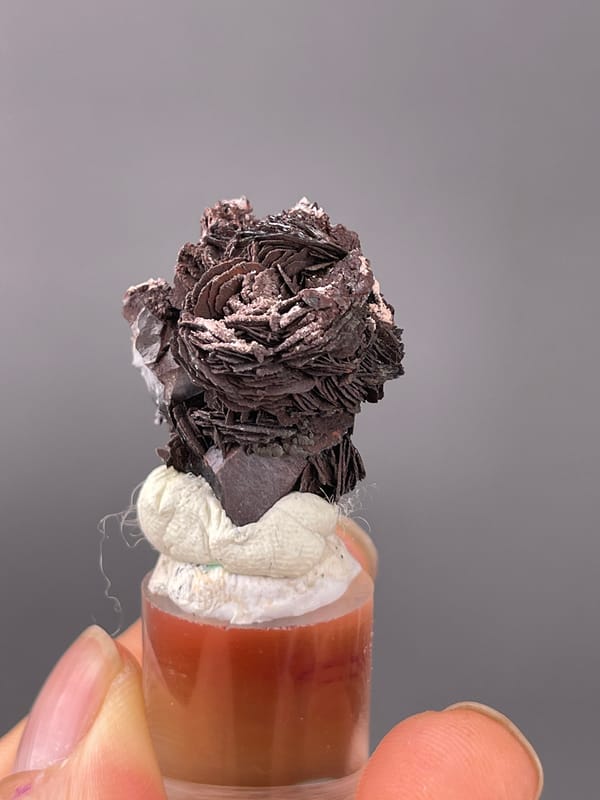 Specularite specimen from Jinlong, Guangdong, China, characterized by dark bladed specularite rosette