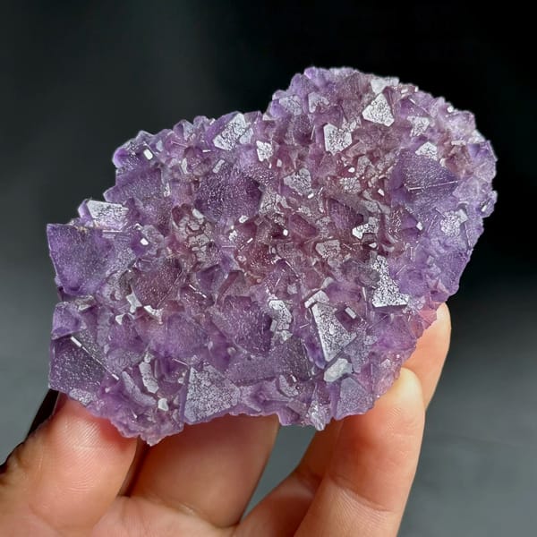 Thin translucent purple octahedral fluorite plate from Zhejiang, China