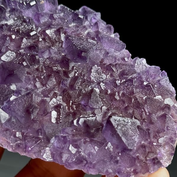 Thin translucent purple octahedral fluorite plate from Zhejiang, China, view 9 of 13