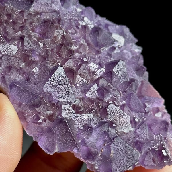 Thin translucent purple octahedral fluorite plate from Zhejiang, China, view 11 of 13