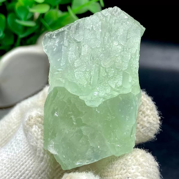 Transparent mint-green stepped fluorite from Hunan, China, view 6 of 9