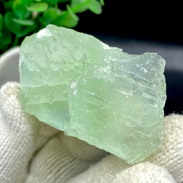 Transparent mint-green stepped fluorite from Hunan, China, view 8 of 9