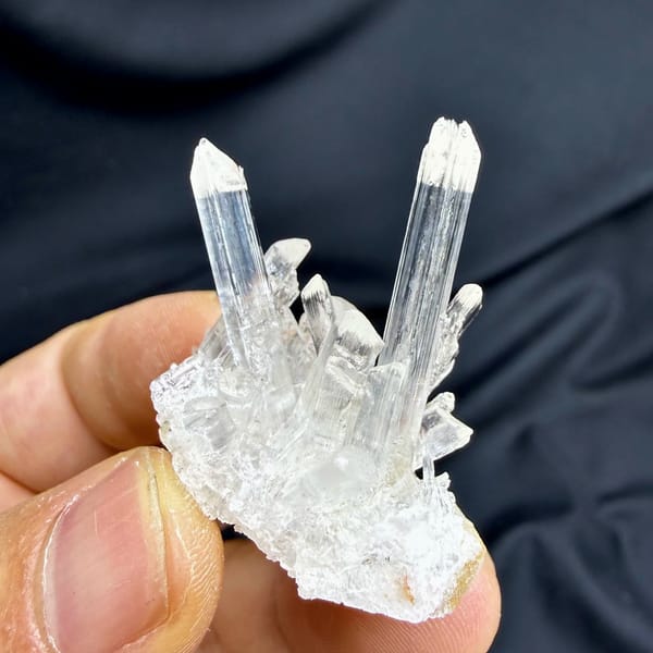 Spray of transparent gypsum selenite blades from Guizhou, China, view 5 of 6