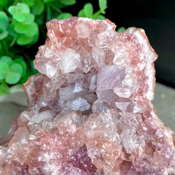Two-tone pink quartz pocket with red rim from Argentina, view 3 of 8
