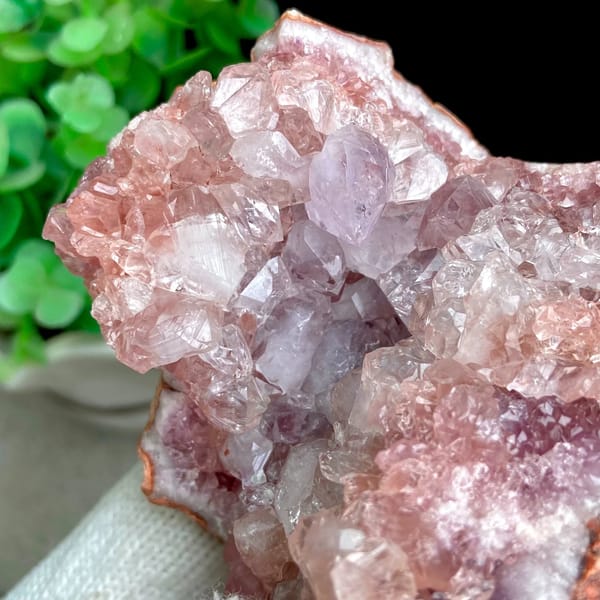 Two-tone pink quartz pocket with red rim from Argentina, view 4 of 8